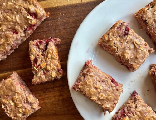 protein raspberry oat bars